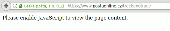 https://www.postaonline.cz/trackandtrace: Please enable JavaScript to view the page content.
